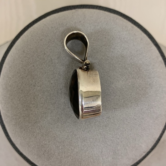 Large Smoky Quartz and Sterling Silver Pendant - Picture 5 of 7